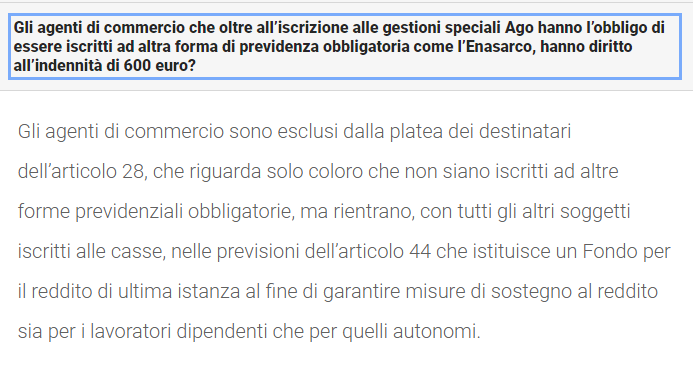 Agenti esclusi dall'indennizzo dei 600 euro.