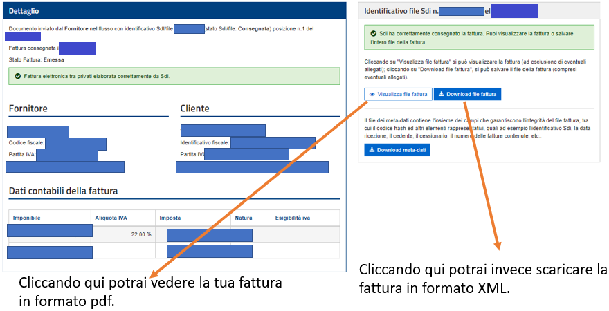 La visualizzazione delle fatture elettroniche ricevute. Il download in dettaglio.